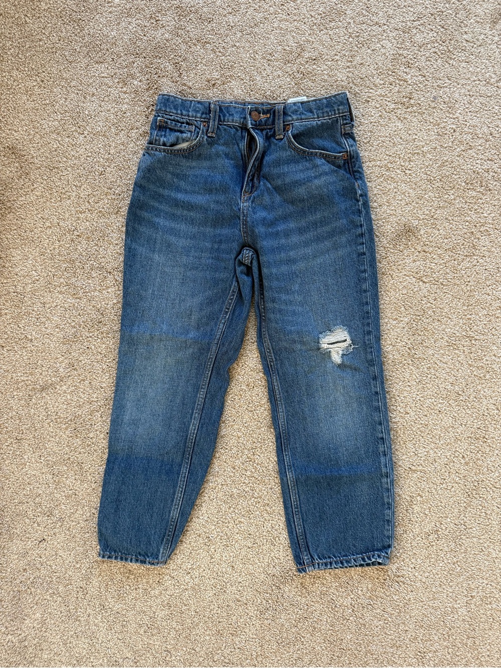 Old Navy Girls Size 12 Slouchy Fit Distressed Medium Wash Denim